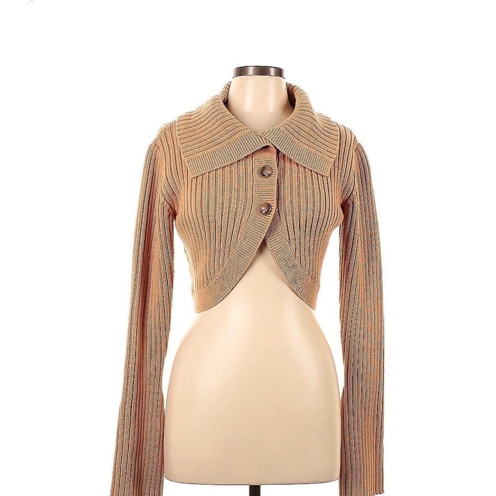 A.L.C. Camel Ribbed Sweater Shrug